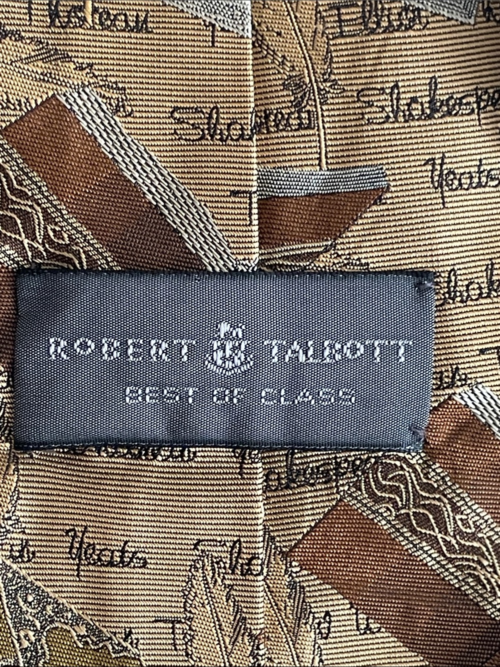 Robert Talbott Best of Class silk gold patterned silk necktie - Picture 5 of 6